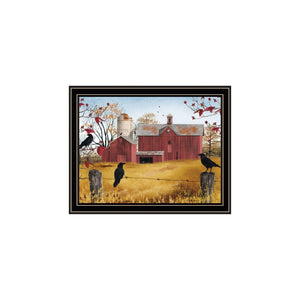 HomeRoots Set of Two Rustic Autumn Red Barn Wall Art – Black Framed Prints for Farmhouse Style Decor, 14x18” 571908