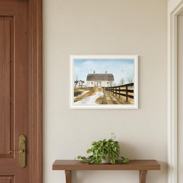 HomeRoots Set of Two Stunning Grandpa's Barn Wall Art Prints - Rustic White Framed Home Decor Accent 571909