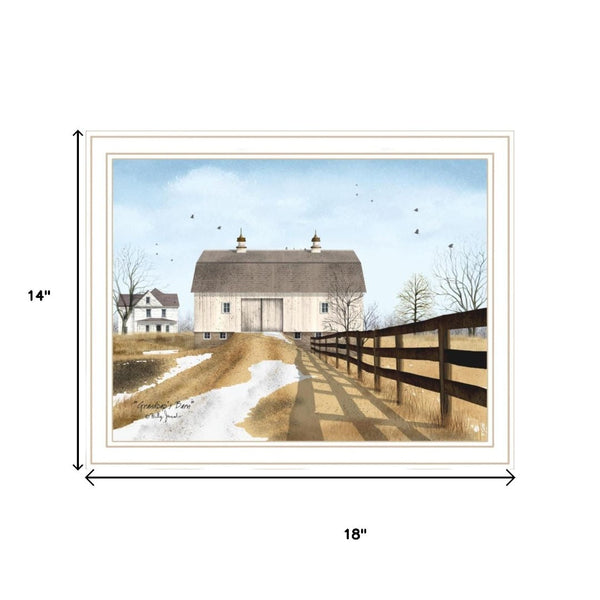 HomeRoots Set of Two Stunning Grandpa's Barn Wall Art Prints - Rustic White Framed Home Decor Accent 571909