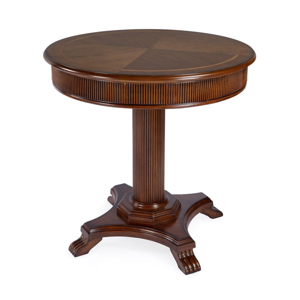 Butler Specialty Ellsworth Pedestal Foyer Table - Timeless Entryway Statement With Claw Feet And Fluted Detail Brown Poplar,Cherry And Maple Veneers,Mdf,Resin 5719101-butler
