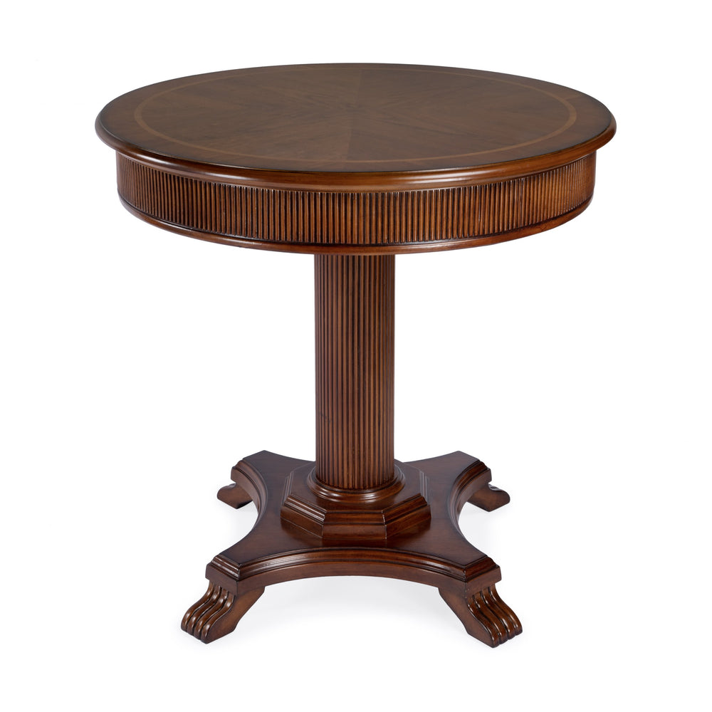 Butler Specialty Ellsworth Pedestal Foyer Table - Timeless Entryway Statement With Claw Feet And Fluted Detail Brown Poplar,Cherry And Maple Veneers,Mdf,Resin 5719101-butler