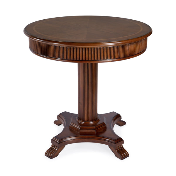 Butler Specialty Ellsworth Pedestal Foyer Table - Timeless Entryway Statement With Claw Feet And Fluted Detail Brown Poplar,Cherry And Maple Veneers,Mdf,Resin 5719101-butler