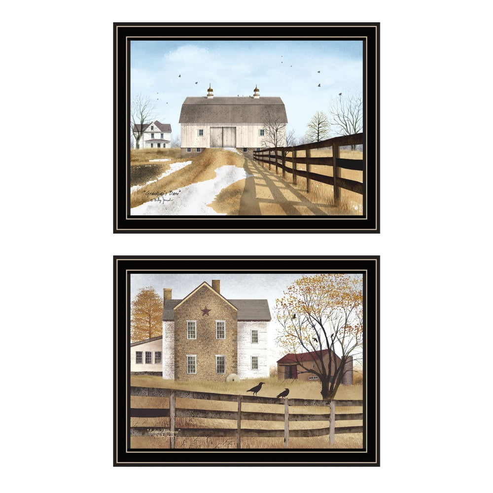 HomeRoots Set of Two Grandpa's Barn Framed Wall Art Prints - Rustic Charm for Modern Home Decor Style 571910