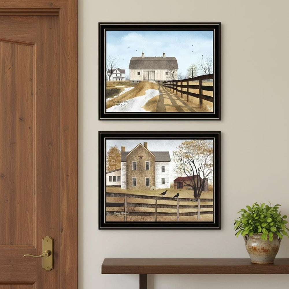 HomeRoots Set of Two Grandpa's Barn Framed Wall Art Prints - Rustic Charm for Modern Home Decor Style 571910