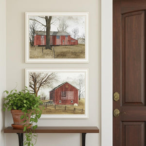 HomeRoots Set of Two Framed Americana Barn Prints - Rustic Wall Art for Modern Home Decor & Gallery Walls 571911