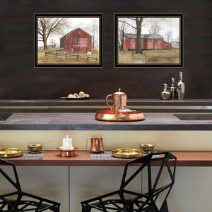 HomeRoots Set of Two Framed Barn Prints - Timeless Rural Charm for Home Décor, Easy to Hang & Gallery-Ready! 571912