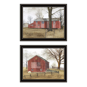 HomeRoots Set of Two Framed Barn Prints - Timeless Rural Charm for Home Décor, Easy to Hang & Gallery-Ready! 571912