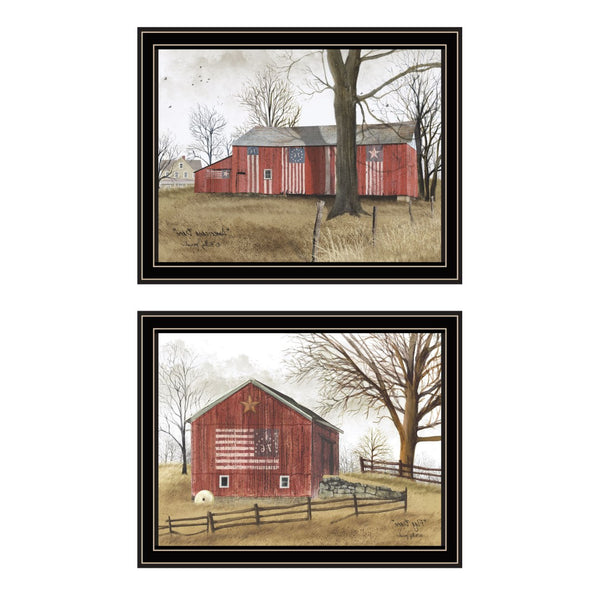 HomeRoots Set of Two Framed Barn Prints - Timeless Rural Charm for Home Décor, Easy to Hang & Gallery-Ready! 571912