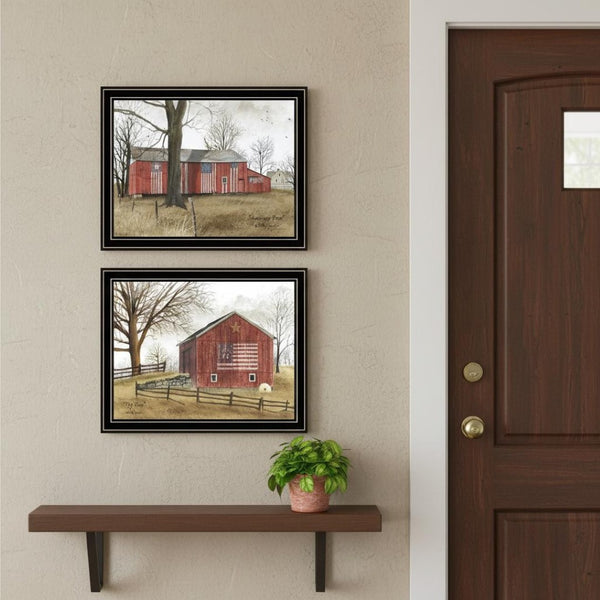 HomeRoots Set of Two Framed Barn Prints - Timeless Rural Charm for Home Décor, Easy to Hang & Gallery-Ready! 571912