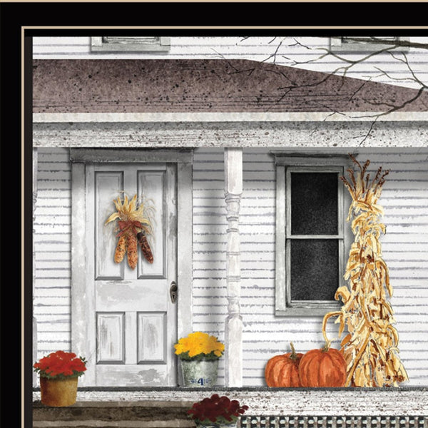 HomeRoots Set of Two Autumn-Themed Framed Wall Art Prints - Modern Black Frames for Seasonal Home Decor 571914