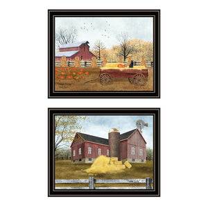 HomeRoots Set of Two Autumn Blessings Framed Wall Art – Rustic Farmhouse Decor for Cozy Living Spaces 571915
