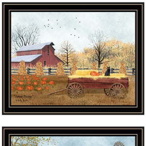 HomeRoots Set of Two Autumn Blessings Framed Wall Art – Rustic Farmhouse Decor for Cozy Living Spaces 571915