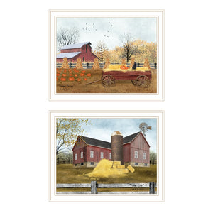 HomeRoots Set of Two Framed Autumn Farm Life Prints - Rustic Wall Art for Cozy Farmhouse Home Decor 571916