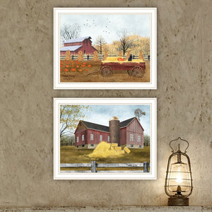 HomeRoots Set of Two Framed Autumn Farm Life Prints - Rustic Wall Art for Cozy Farmhouse Home Decor 571916