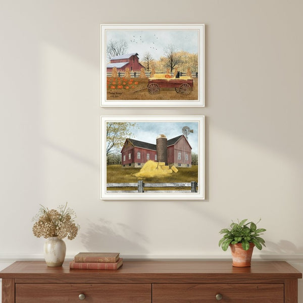 HomeRoots Set of Two Framed Autumn Farm Life Prints - Rustic Wall Art for Cozy Farmhouse Home Decor 571916