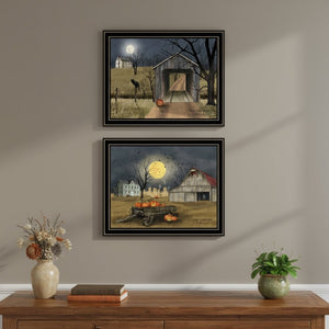 HomeRoots Set of Two Framed Halloween Wall Art Prints - Rustic Country Decor for Cozy Autumn Touches 571917