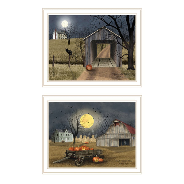 HomeRoots Set of Two Framed Halloween Country Wall Art Prints - Cozy Seasonal Décor for Your Home 571918