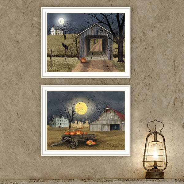HomeRoots Set of Two Framed Halloween Country Wall Art Prints - Cozy Seasonal Décor for Your Home 571918