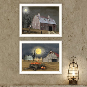 HomeRoots Set of Two Autumn Moonlit Nights Wall Art - Elegant Framed Decor for Living Room & Bedroom Spaces 571920