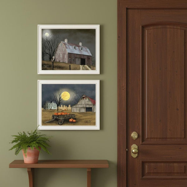 HomeRoots Set of Two Autumn Moonlit Nights Wall Art - Elegant Framed Decor for Living Room & Bedroom Spaces 571920