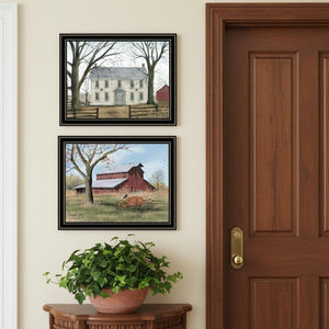 HomeRoots Set of Two Timeless Early American Homestead Black Framed Prints for Classic Home Décor Style 571921