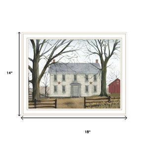 HomeRoots Set of Two Early American Homestead Prints in White Frames – Timeless Décor for Any Space! 571922