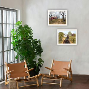 HomeRoots Set of Two Framed Wall Art Prints - "Sunday Drive" & "The Old Dirt Road" - Timeless Decor 571924