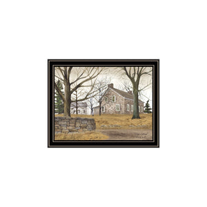 HomeRoots Set of Two Rustic Farmhouse Wall Art Prints - Stone Cottage & White Barn in Black Frames, 14x18" 571925