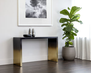 Sunpan MONARO Modern Console Table - Lacquered Stainless Steel with Unique Ombre Finish for Any Space 109405