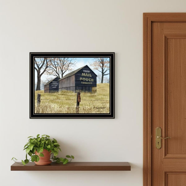 HomeRoots Set of Two Rustic Americana Framed Wall Art Featuring Mail Pouch Barn & Buck County Bridge Designs 571927