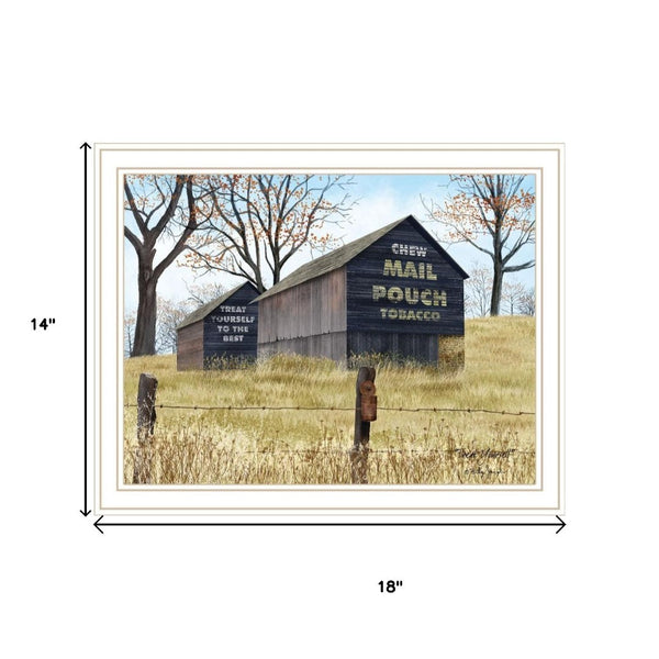 HomeRoots Set of Two Framed Mail Pouch Barn & Buck County Bridge Art for Timeless Americana Home Decor 571928
