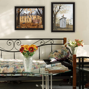 HomeRoots Set of Two Country Living Black Framed Wall Art Prints - Rustic Charm with Modern Elegance 571929