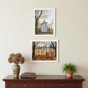 HomeRoots Set of Two Country Living White Framed Wall Art - Timeless Farmhouse Decor for Cozy Interiors 571930