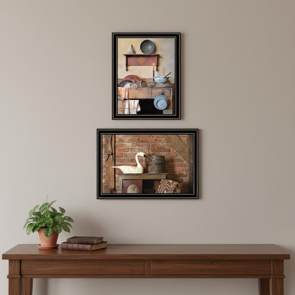 HomeRoots Set of Two Chic Home Sweet Home Black Framed Wall Art Prints for Modern Decor & Warm Touch 571931