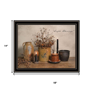 HomeRoots Set of Two Simple Blessings Black Framed Wall Art - Elegant Prints for Modern & Timeless Decor 571933