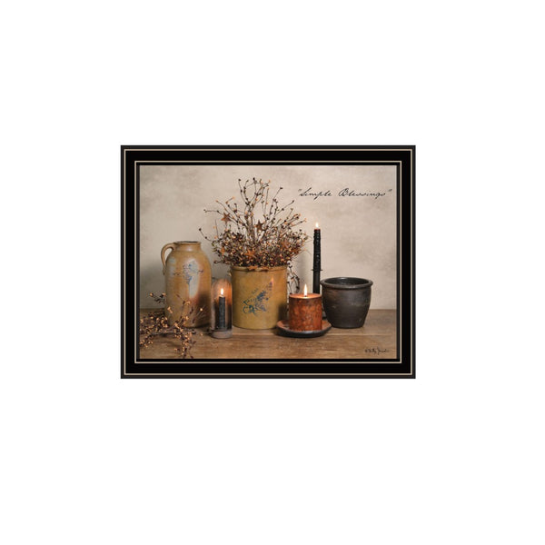 HomeRoots Set of Two Simple Blessings Black Framed Wall Art - Elegant Prints for Modern & Timeless Decor 571933