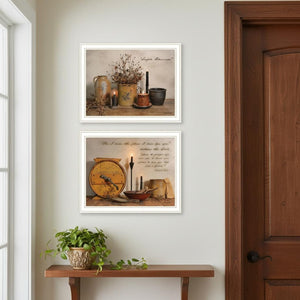 HomeRoots Set of Two Minimalist Blessings Framed Wall Art - Elegant White Frames for Modern Home Décor 571934