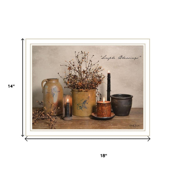 HomeRoots Set of Two Minimalist Blessings Framed Wall Art - Elegant White Frames for Modern Home Décor 571934