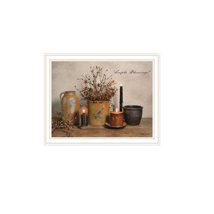 HomeRoots Set of Two Minimalist Blessings Framed Wall Art - Elegant White Frames for Modern Home Décor 571934