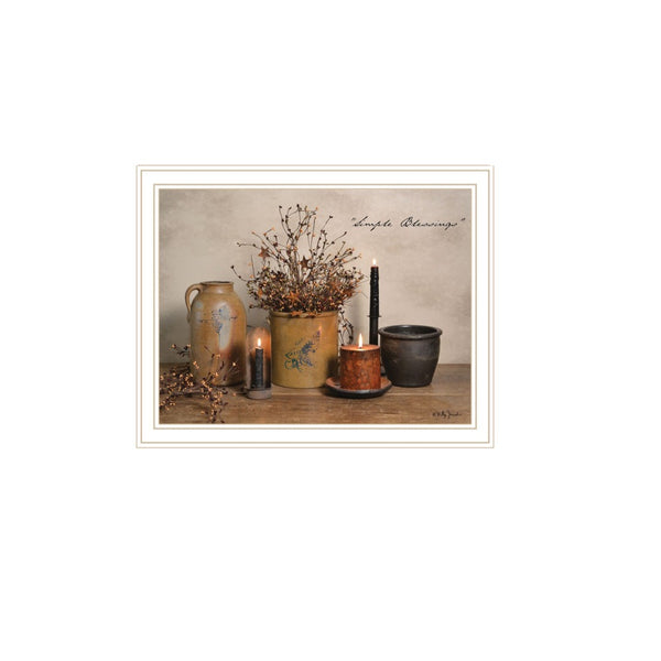 HomeRoots Set of Two Minimalist Blessings Framed Wall Art - Elegant White Frames for Modern Home Décor 571934