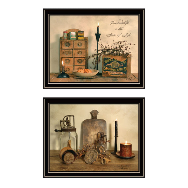 HomeRoots Set of Two Stylish Friendship Wall Art in Black Frames - Perfect for Home Decor & Personal Touch 571935