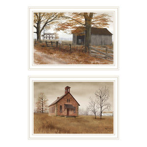 HomeRoots Set of Two Framed Rustic Country Road Wall Art Prints - Timeless Décor for Any Room Style 571937