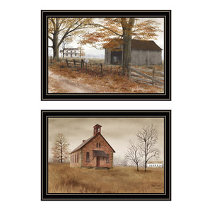 HomeRoots Set of Two Framed Country Road Wall Art Prints - Timeless Charm for Home Décor & Easy Hanging 571938