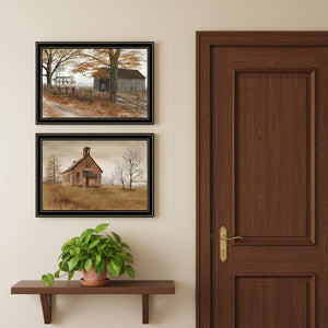HomeRoots Set of Two Framed Country Road Wall Art Prints - Timeless Charm for Home Décor & Easy Hanging 571938