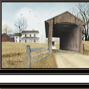 HomeRoots Set of Two Framed "Going to Market" Prints - Stylish Black Frame Wall Art for Any Room Decor 571939