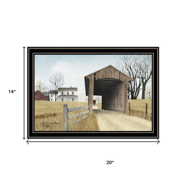 HomeRoots Set of Two Framed "Going to Market" Prints - Stylish Black Frame Wall Art for Any Room Decor 571939