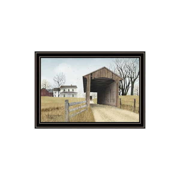 HomeRoots Set of Two Framed "Going to Market" Prints - Stylish Black Frame Wall Art for Any Room Decor 571939