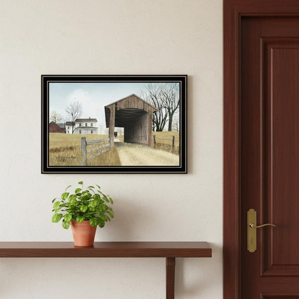 HomeRoots Set of Two Framed "Going to Market" Prints - Stylish Black Frame Wall Art for Any Room Decor 571939