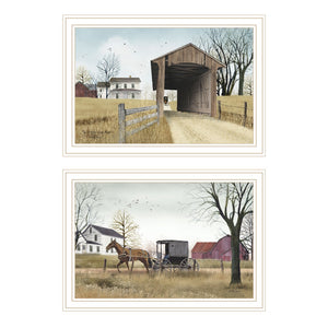 HomeRoots Set of Two Framed Wall Art - Stylish Acrylic Prints in White Frames for Modern Home Decor Elegance 571940
