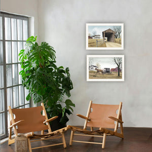 HomeRoots Set of Two Framed Wall Art - Stylish Acrylic Prints in White Frames for Modern Home Decor Elegance 571940